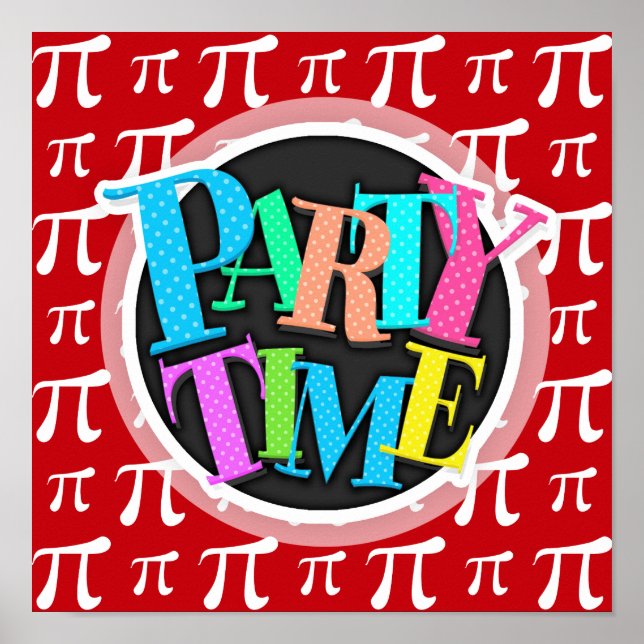 Poster Symbole rouge et blanc Crimson Pi (Devant)