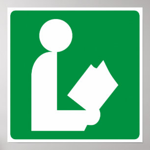Poster Symbole routier de la bibliothèque