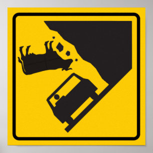 POSTER SYMBOLE ROUTIER DE LA ZONE VACHE EN CHUTE