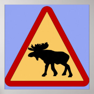 Poster Symbole routier de l'orignal (Elk)