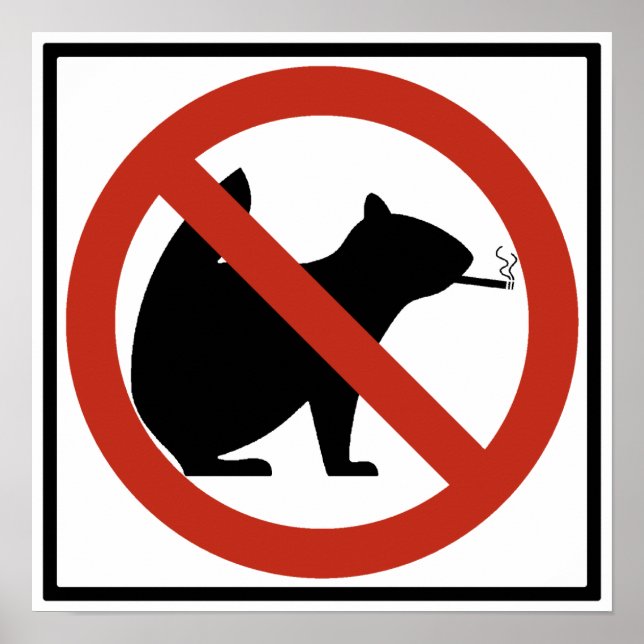 Poster Symbole routier interdit de fumer (Devant)
