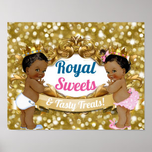 Poster Symbole Royal African Gender Reveal Sweets & Trait