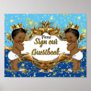 Poster Symbole Royal African Twin Boys  Élégant livre d'o