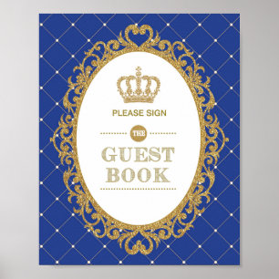 Poster Symbole Royal Blue Gold Prince Anniversaire du liv