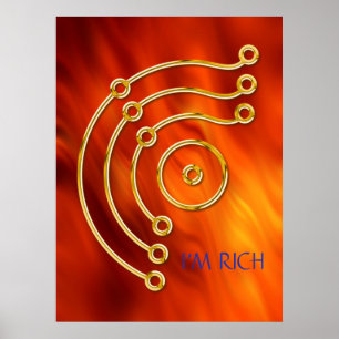 Poster Symbole RUNA / OR, JE SUIS RICHE
