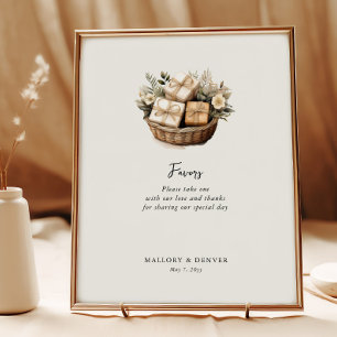 Poster Symbole Rustique Neutre Vintage Mariage Faveur Tab