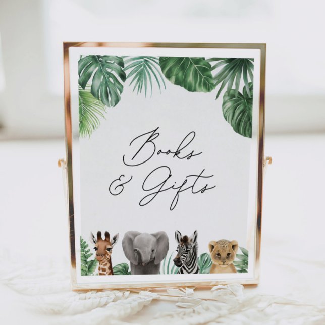 Poster Symbole Safari Baby shower Livres et Cadeaux (Créateur téléchargé)