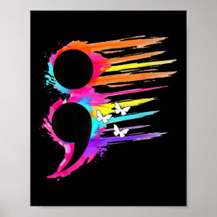 Poster Symbole Semicolon Santé mentale Prévention du suic