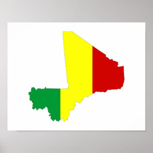 Poster symbole silhouette de la forme du drapeau du pays 