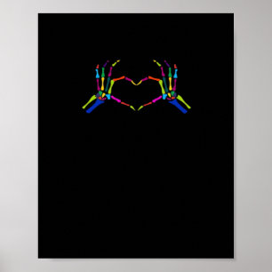 Poster Symbole squelette mignon Halloween classique color