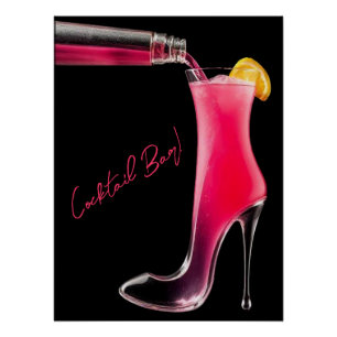 Poster Symbole Stiletto et Cocktail-Bar