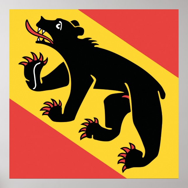 Poster Symbole suisse du drapeau du canton de Berne (Devant)