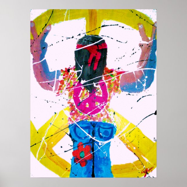 Poster SYMBOLE super DE LA PAIX Hippie (Devant)