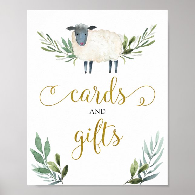 Poster Symbole Sweet Little Lamb Green Cartes et cadeaux (Devant)