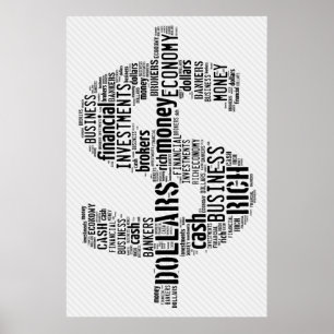 Poster Symbole texte saisi par l'argent   Cadeaux profess