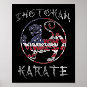 Poster Symbole tigre karaté Shotokan Usa Squad Martial Ar