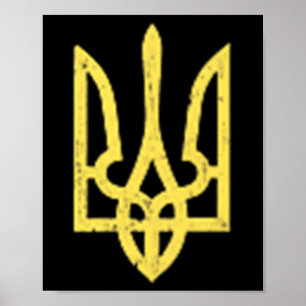 Poster Symbole trident ukrainien - L'Ukraine soutient Pat