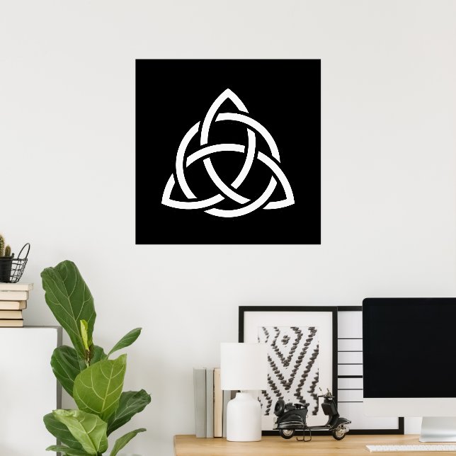 Poster Symbole triquetra de noeud de trinité celtique (Bureau à domicile)