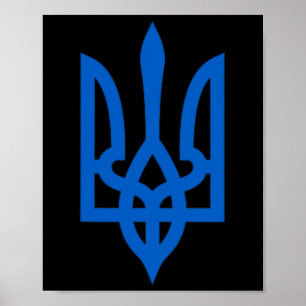 Poster Symbole ukrainien Tryzub sur le cœur