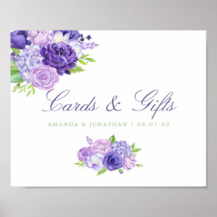 Poster Symbole Ultra Violet Floral de mariage Cartes et C