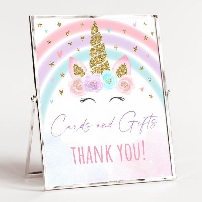 Poster Symbole Unicorn Rainbow Cards & Gifts Party (Créateur téléchargé)