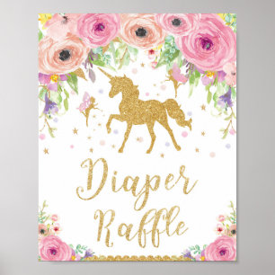 Poster Symbole Unicorne et Baby shower de fées