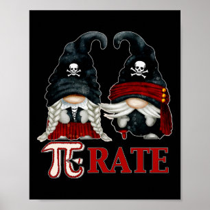 Poster Symbole unique Pirate Gnome Et Funny Pi Day pour M