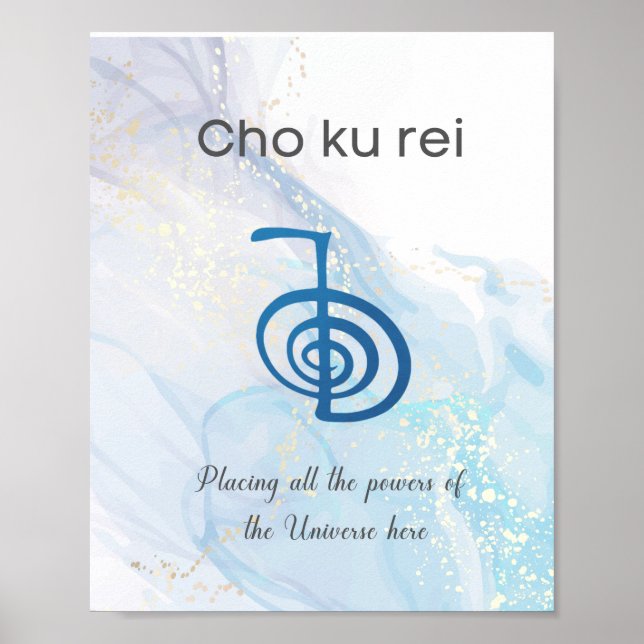 Poster Symbole Usui Reiki traditionnel Cho Ku Rei (Devant)