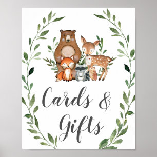 Poster Symbole Vert Bois Animaux Cartes et Cadeaux