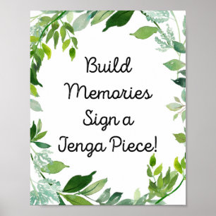 Poster Symbole vert botanique -construire des souvenirs s