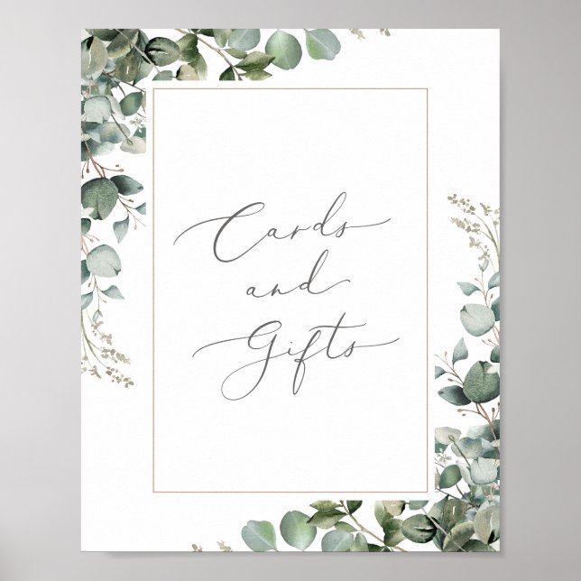 Poster Symbole vert Eucalyptus Cartes de Mariage et Cadea (Devant)