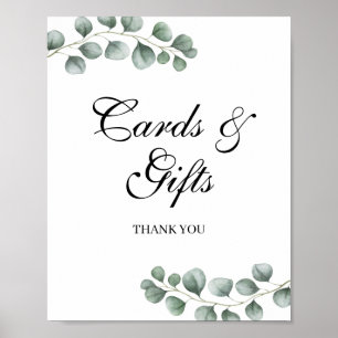 Poster Symbole vert Eucalyptus Cartes de Mariage et Cadea
