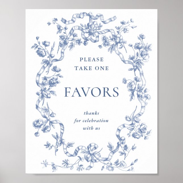 Poster Symbole victorien Dusty Blue French Garden Favoris (Devant)