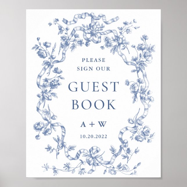 Poster Symbole victorien Ornate Grace Dusty Blue (Devant)