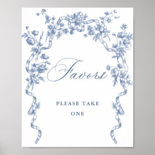 Poster Symbole victorien Ornate Grace Dusty Blue Faveurs