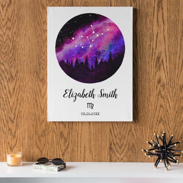 Poster Symbole Virgo Horoscope Constellation Rose (Créateur téléchargé)