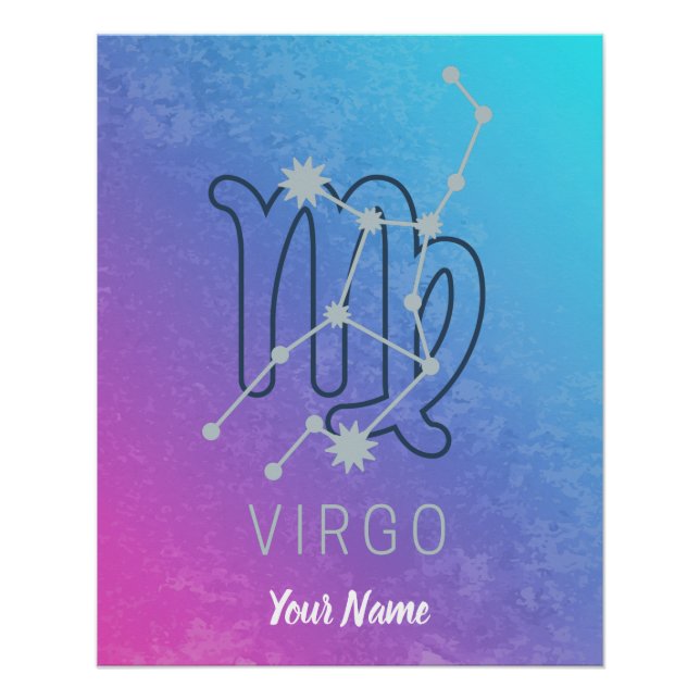Poster Symbole Virgo Zodiac Star Horoscope Constellation (Devant)