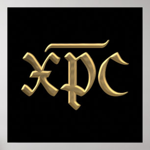Poster Symbole XPC "3D" en or