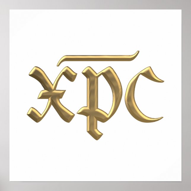 Poster Symbole XPC "3D" en or (Devant)