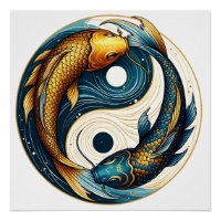 SYMBOLE YIN Yang Koi Fish