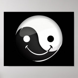 Poster Symbole Yin Yang Yin Yang rond brillant