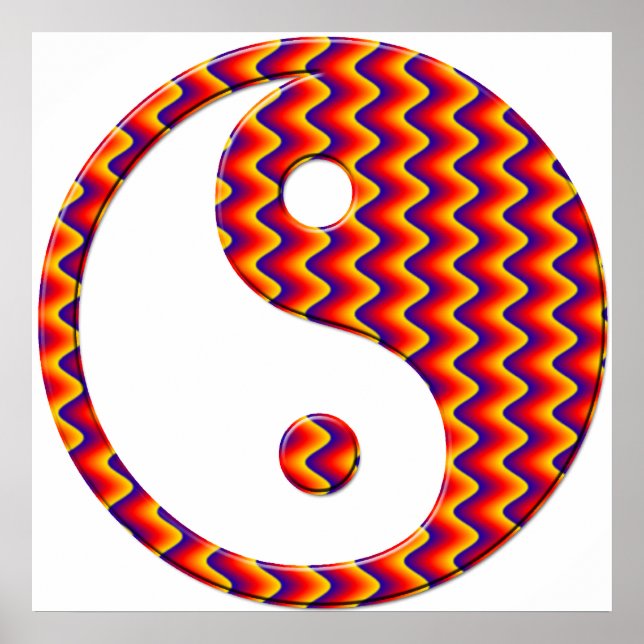Poster Symbole Zig Zag Yin Yang (Devant)