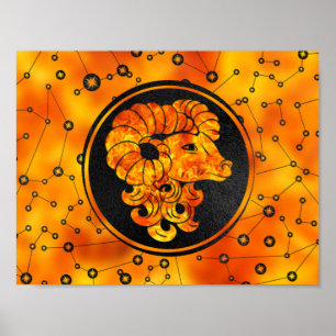 Poster Symbole Zodiaque d'Aries