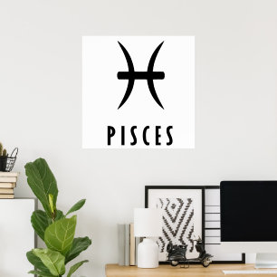 Poster Symbole zodiaque de Pisces