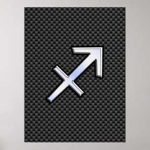 Poster Symbole zodiaque Sagittarius Fibre de charbon de b