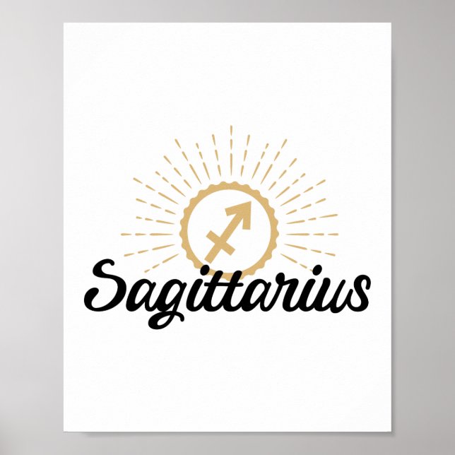 Poster Symbole zodiaque Sagittarius Starburst (Devant)