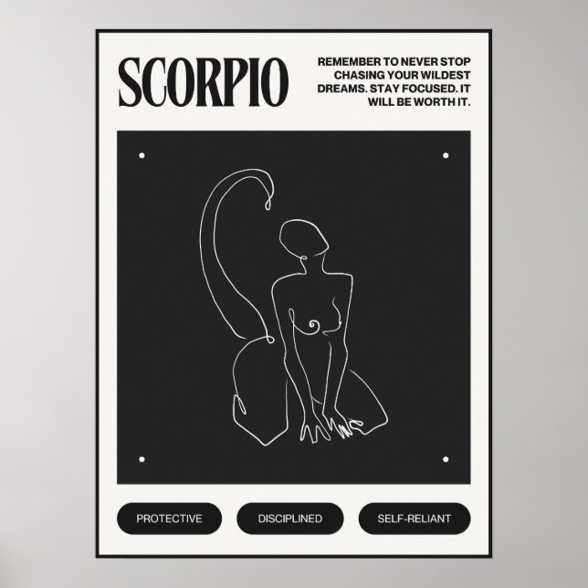 Poster SYMBOLE Zodiaque Scorpio (Devant)