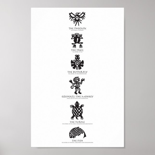 Poster Symboles aztèques (Devant)