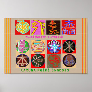 Poster Symboles du maître de guérison - Papier de premièr