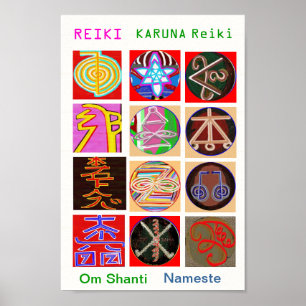 Poster Symboles du Maître de Guérison REIKI KARUNA
